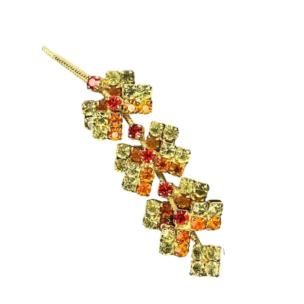 Vintage Rhinestone Flower Pin - Picture 3 of 9